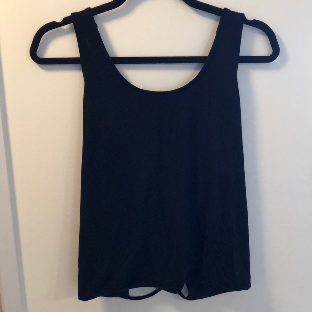 Loose, black, strappey back tank